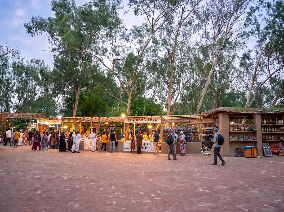 Urban Tree skincare stall in the evening