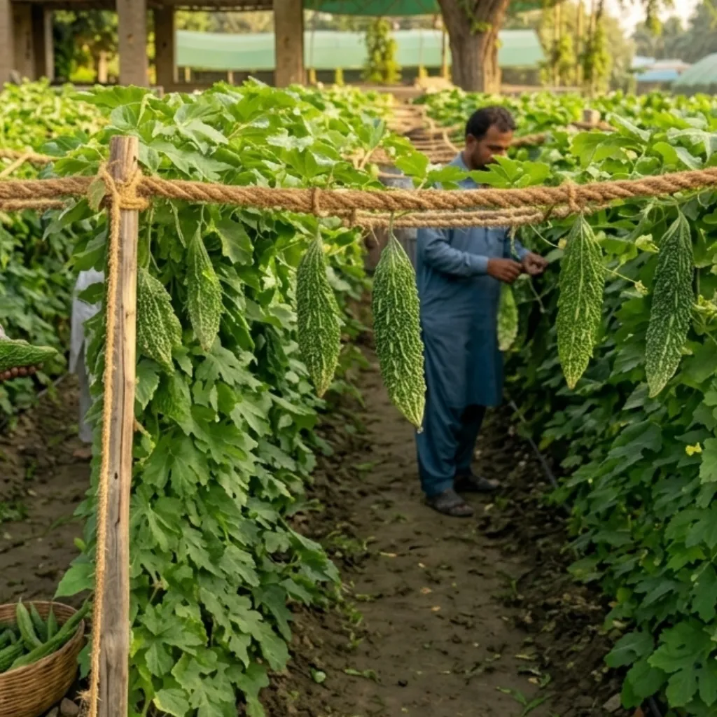 Bitter Gourd (Karela at Lahore Organic Village)