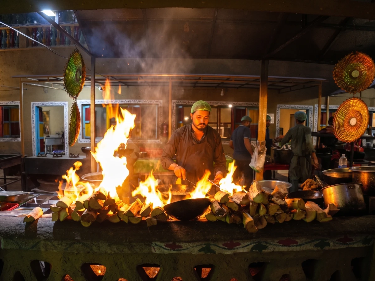 Desi Goat Cooking, Lahore Organic Village