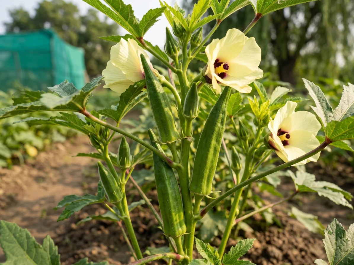 Okra (Bhindi) at Lahore Organic Village