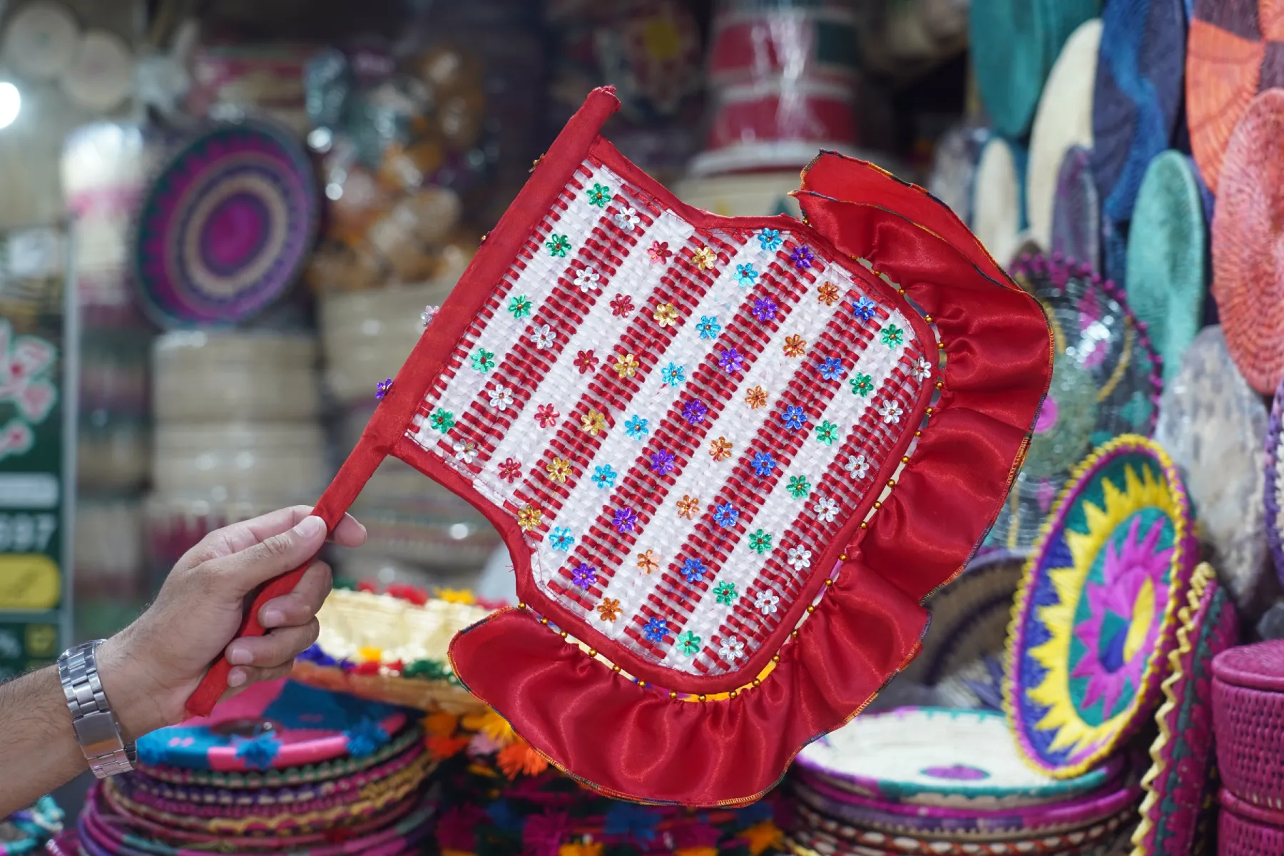 Handmade Fan, colorful fan
