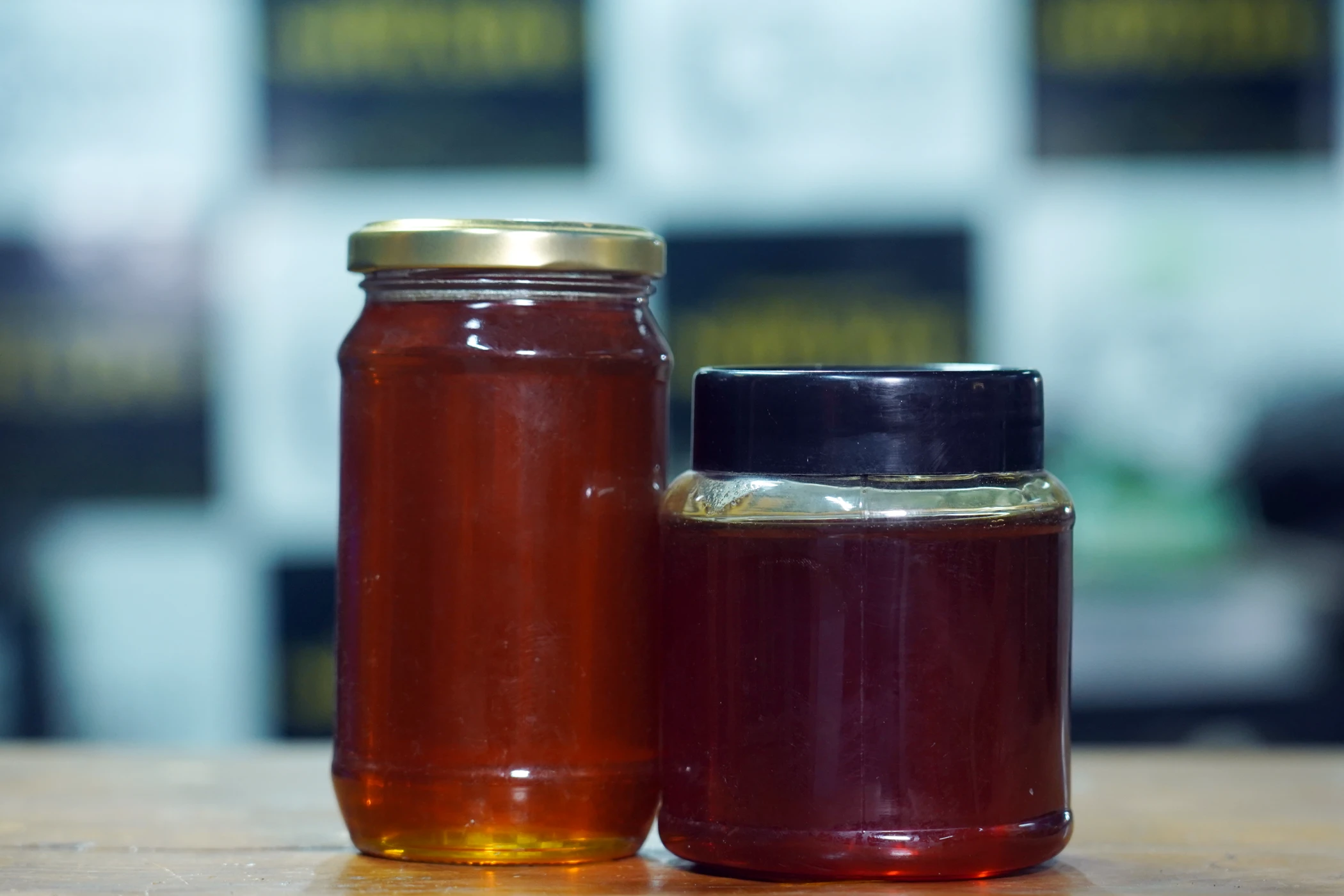 Pure raw natural organic honey glass jars by Organic Aprico available at Lahore Organic Village store in Pakistan.