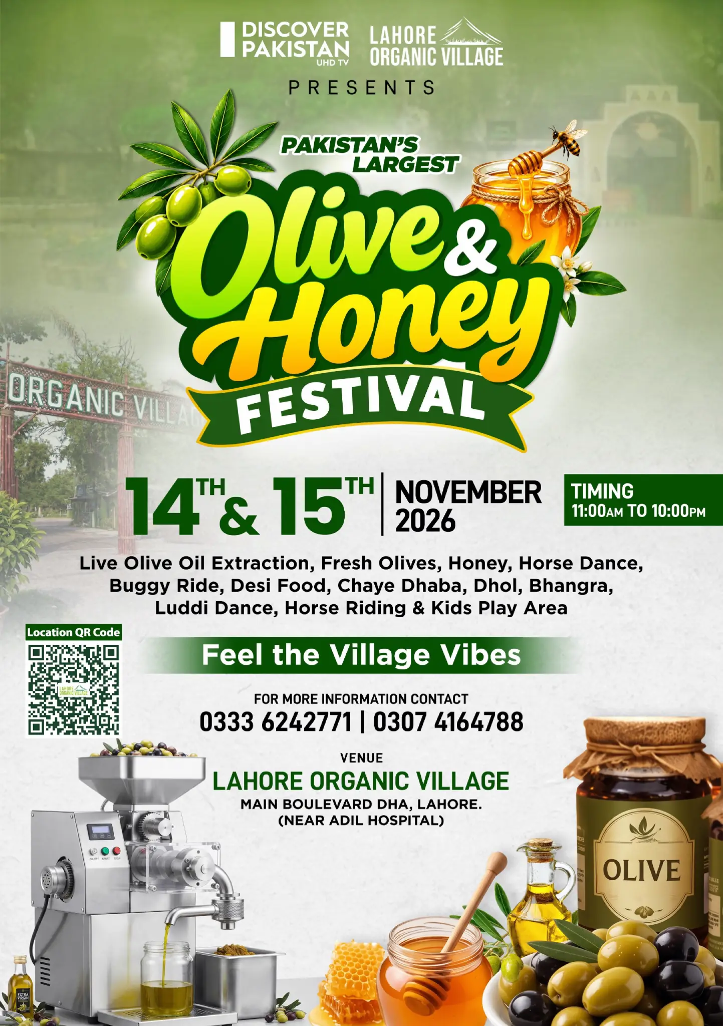 Honey and Olive Festival, 14 and 15 November 2026, Lahore Organic Village